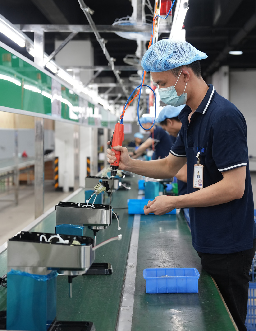 Commercial espresso machine manufacturer quality control and production facility