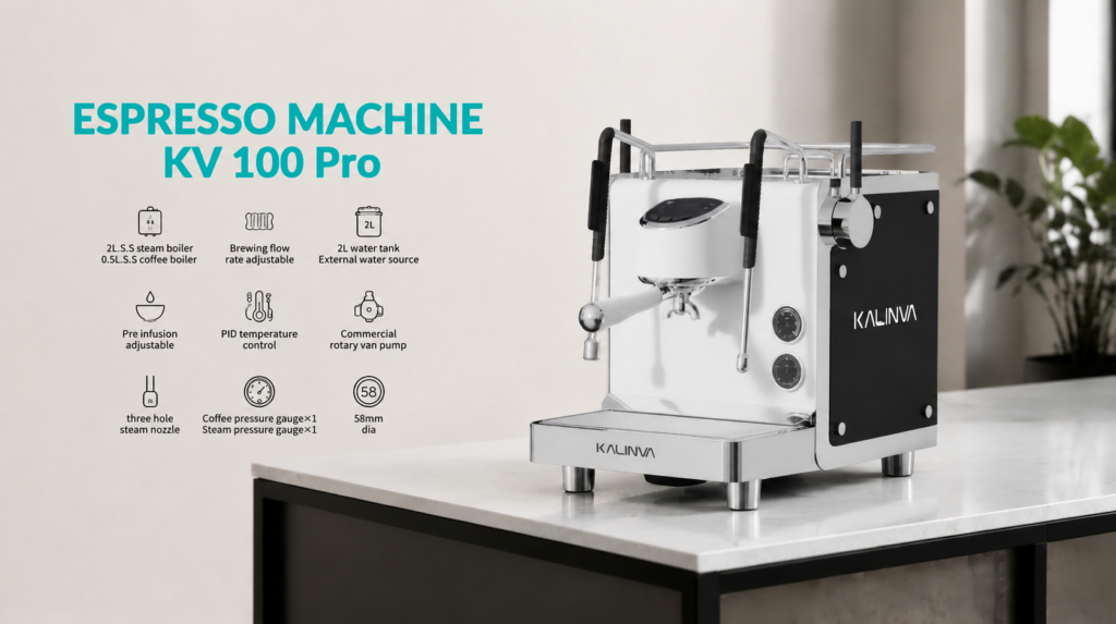 KALINVA KV100 Pro commercial espresso machine for professional coffee shops and restaurants